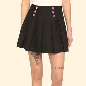 Hot Topic Black Mushroom Button Sailor Skirt